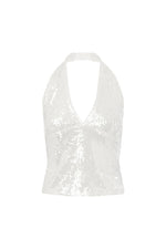 Load image into Gallery viewer, Adeluna Deep Plunge Halter Top - White
