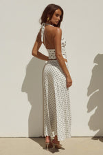 Load image into Gallery viewer, Melody Flounce Midi Skirt - Cream/Black Polka
