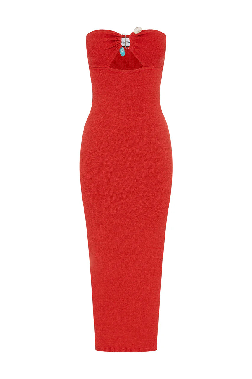 Luna Midi Dress - Red