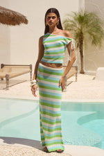 Load image into Gallery viewer, Mahlia Midi Skirt - Aqua Multi
