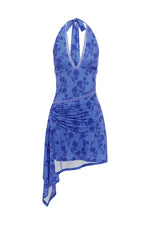 Load image into Gallery viewer, Celyse Halter Mini Dress - Almina Blue
