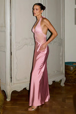 Load image into Gallery viewer, Lilith Halter Maxi Dress - Blush
