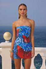 Load image into Gallery viewer, Ibiza Mini Dress - Leopard Butterfly
