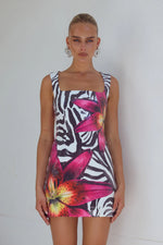 Load image into Gallery viewer, Alessia Mini Dress - Zebra Floral
