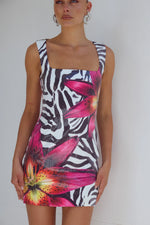 Load image into Gallery viewer, Alessia Mini Dress - Zebra Floral
