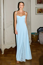 Load image into Gallery viewer, Oleya Bustier Lace Maxi Dress - Sky Blue
