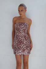 Load image into Gallery viewer, Ibiza Mini Dress - Leopard Print
