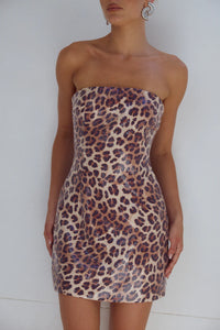 Ibiza Mini Dress - Leopard Print