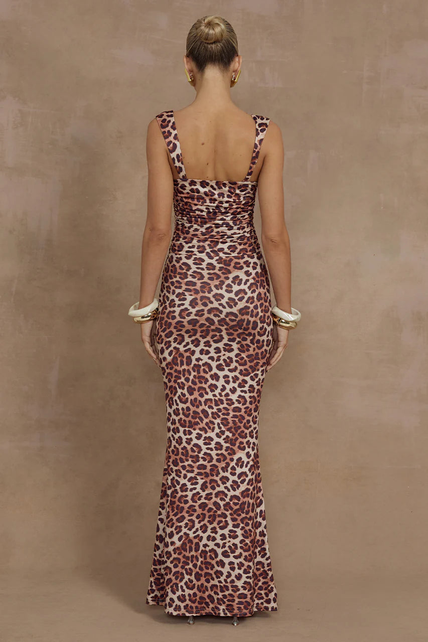 Vivian Maxi Dress - Leopard Print