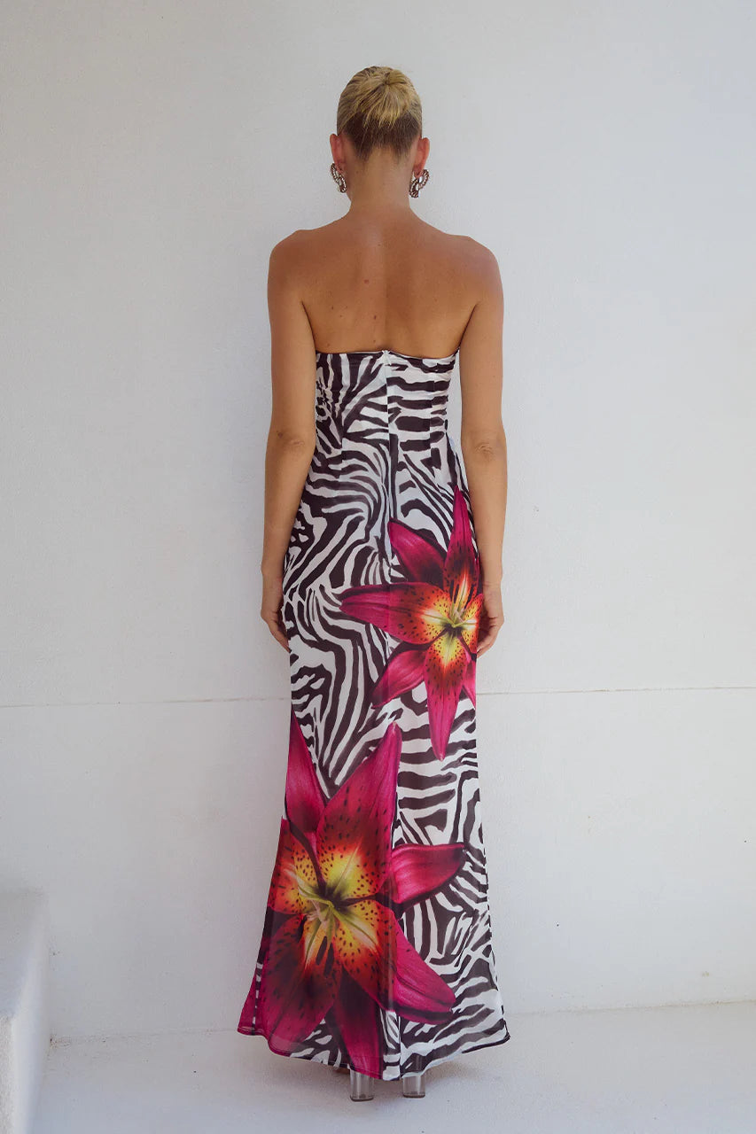 Alessia Maxi Dress - Zebra Floral