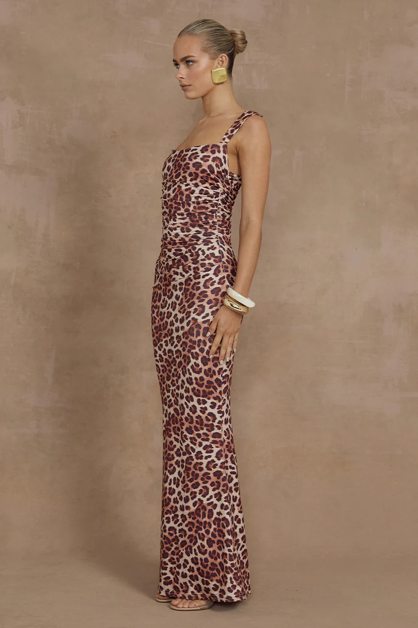 Vivian Maxi Dress - Leopard Print