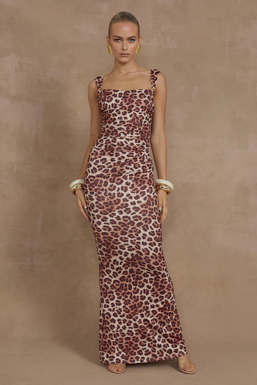 Vivian Maxi Dress - Leopard Print