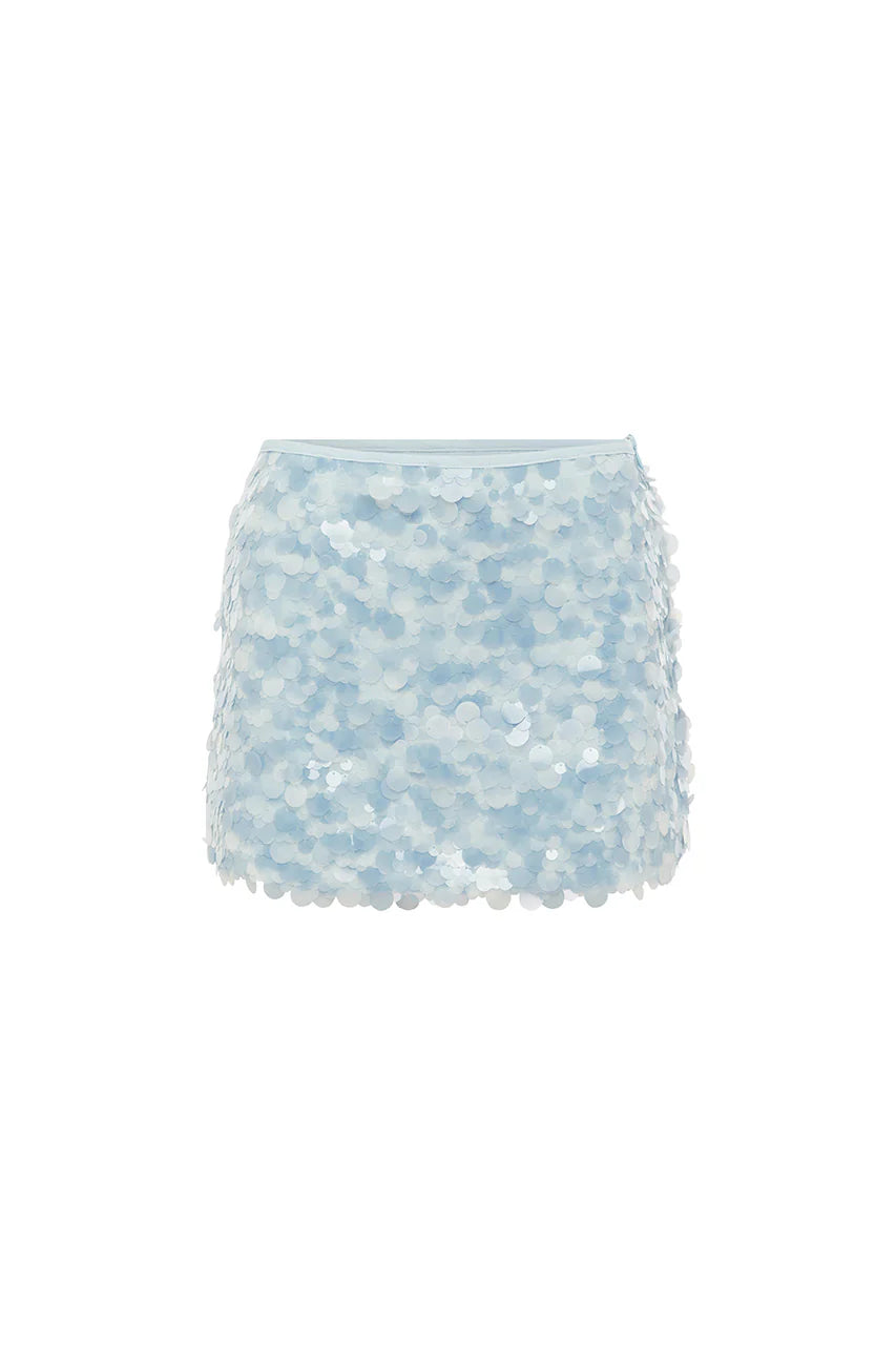 Nova Sequin Mini Skirt - Baby Blue