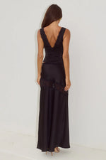 Load image into Gallery viewer, Amara Lace Trim Maxi Skirt - Black
