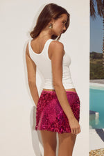 Load image into Gallery viewer, Chella Sequin Mini Skirt - Hot Pink
