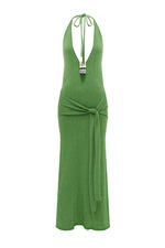 Load image into Gallery viewer, Ayella Deep-V Knit Maxi Dress - Apple
