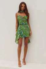 Load image into Gallery viewer, Alora Scoop Neck Mini Dress - Indiana Green
