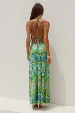 Load image into Gallery viewer, Livia Halter Cowl Maxi Dress - Indiana Green
