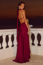 Load image into Gallery viewer, Zelma High Neck Maxi Dress - Wine
