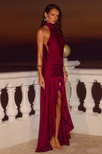 Load image into Gallery viewer, Zelma High Neck Maxi Dress - Wine
