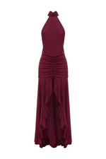Load image into Gallery viewer, Zelma High Neck Maxi Dress - Wine
