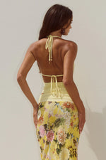 Load image into Gallery viewer, Helena Halter Deep Plunge Cowl Top - Mango
