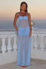 Load image into Gallery viewer, Cassie Glitter Mesh Maxi Dress - Bluebell
