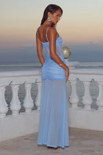 Load image into Gallery viewer, Cassie Glitter Mesh Maxi Dress - Bluebell
