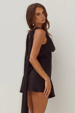 Load image into Gallery viewer, Gabriella Cowl Mini Dress - Black
