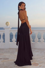Load image into Gallery viewer, Zelma High Neck Maxi Dress - Black
