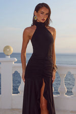 Load image into Gallery viewer, Zelma High Neck Maxi Dress - Black
