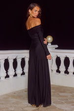 Load image into Gallery viewer, Abbie Off Shoulder Maxi Dress - Black
