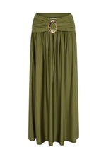 Load image into Gallery viewer, Nivali Draped Waist Maxi Skirt - Olive
