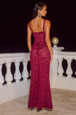 Load image into Gallery viewer, Hailee Lace Corset Maxi Dress - Wine
