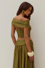 Load image into Gallery viewer, Nivali Off Shoulder Top - Olive
