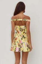 Load image into Gallery viewer, Aveta Off Shoulder Mini Dress - Kendall Yellow
