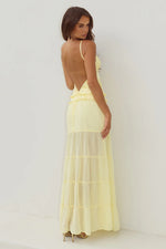 Load image into Gallery viewer, Rosetta Backless Tiered Maxi Dress - Butter
