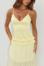 Load image into Gallery viewer, Rosetta Backless Tiered Maxi Dress - Butter

