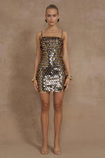 Load image into Gallery viewer, Cortez Mini Dress - Bronze
