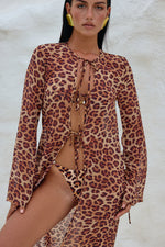 Load image into Gallery viewer, Velzy Cover Up - Leopard Print
