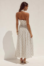 Load image into Gallery viewer, Sammi Halter Midi Dress - Cream/Black Polka
