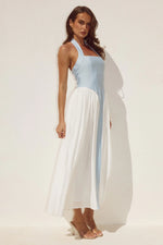 Load image into Gallery viewer, Sammi Halter Midi Dress - Sky Blue/White
