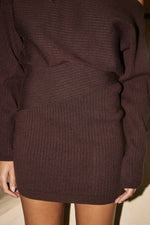 Load image into Gallery viewer, Theresa One Shoulder Mini Dress - Chocolate
