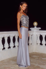 Load image into Gallery viewer, Nessa Low Waist Maxi Skirt - Silver
