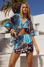 Load image into Gallery viewer, Adelyn Mini Skirt - Tropez Blue
