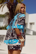 Load image into Gallery viewer, Adelyn Mini Skirt - Tropez Blue
