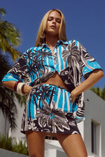 Load image into Gallery viewer, Adelyn Mini Skirt - Tropez Blue
