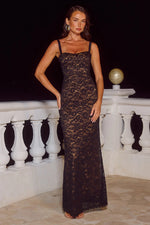 Load image into Gallery viewer, Hailee Lace Corset Maxi Dress - Black
