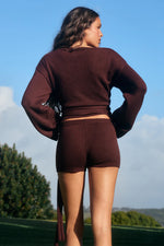 Load image into Gallery viewer, Aria Long Sleeve Wrap Knit Top - Berry
