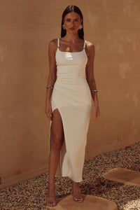 Edin Long Midi Dress - White